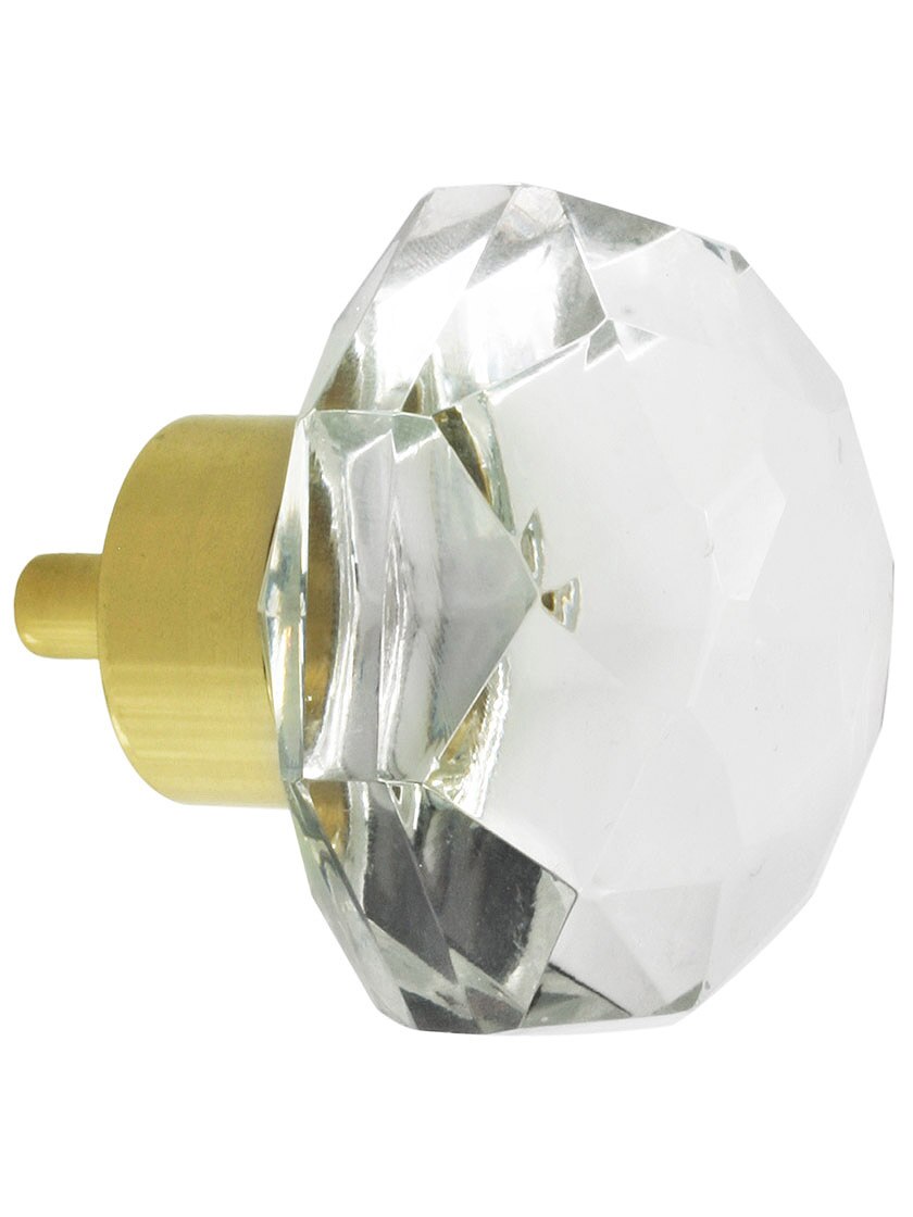 Extra Large Diamond Style Knob With Solid Brass Base House of Antique Hardware